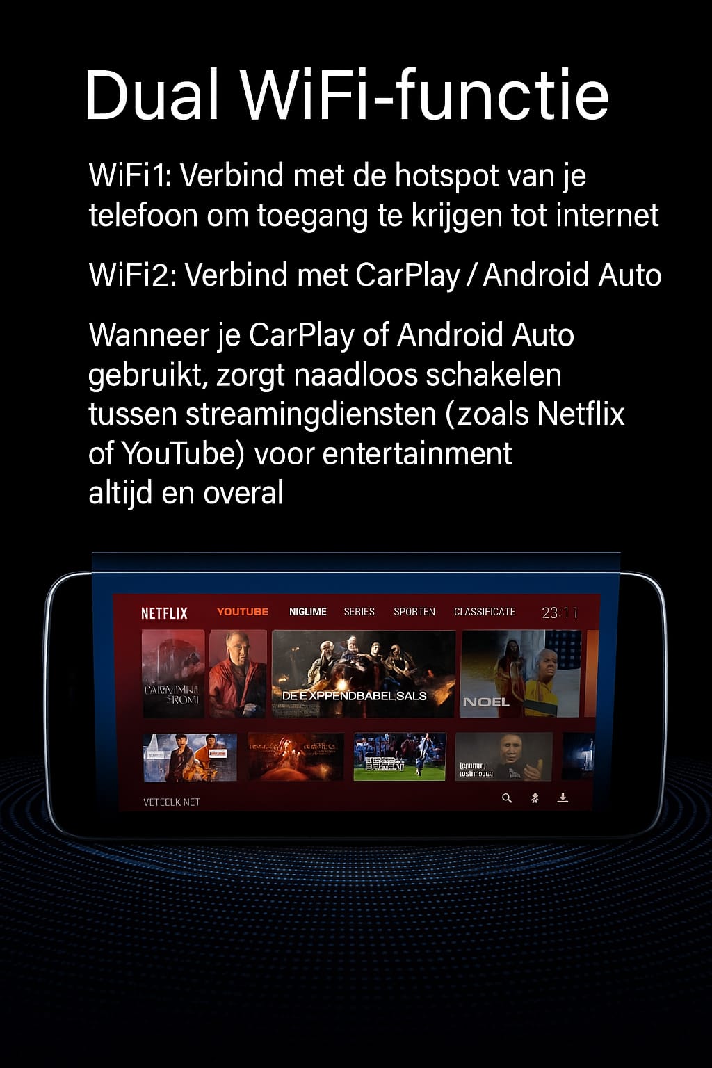 MonkeyBox – Kabelloses CarPlay & Android Auto mit Netflix & YouTube