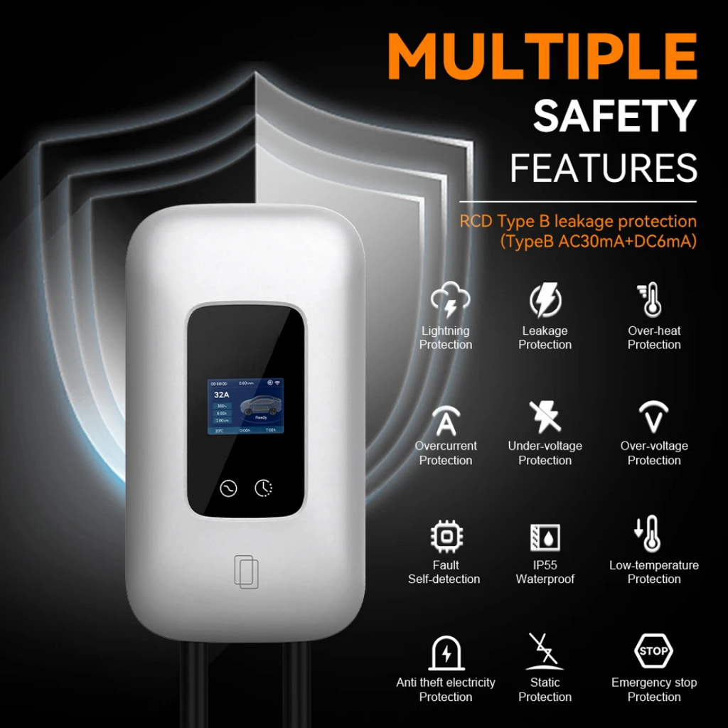 Wallbox 11 kW EV-Ladegerät – Grau – 3-phasig 16A – Typ 2 – App-Steuerung