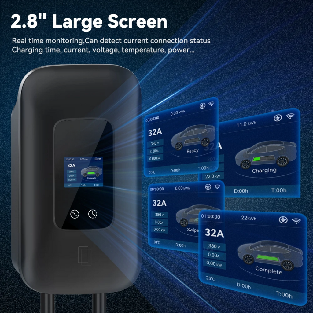 Wallbox 11 kW EV-Lader – Schwarz – 3-phasig 16A – Typ 2 – App-Steuerung