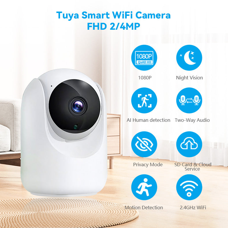 Slimme 4MP WiFi binnencamera – pan & tilt – nachtzicht – Tuya Smart Life
