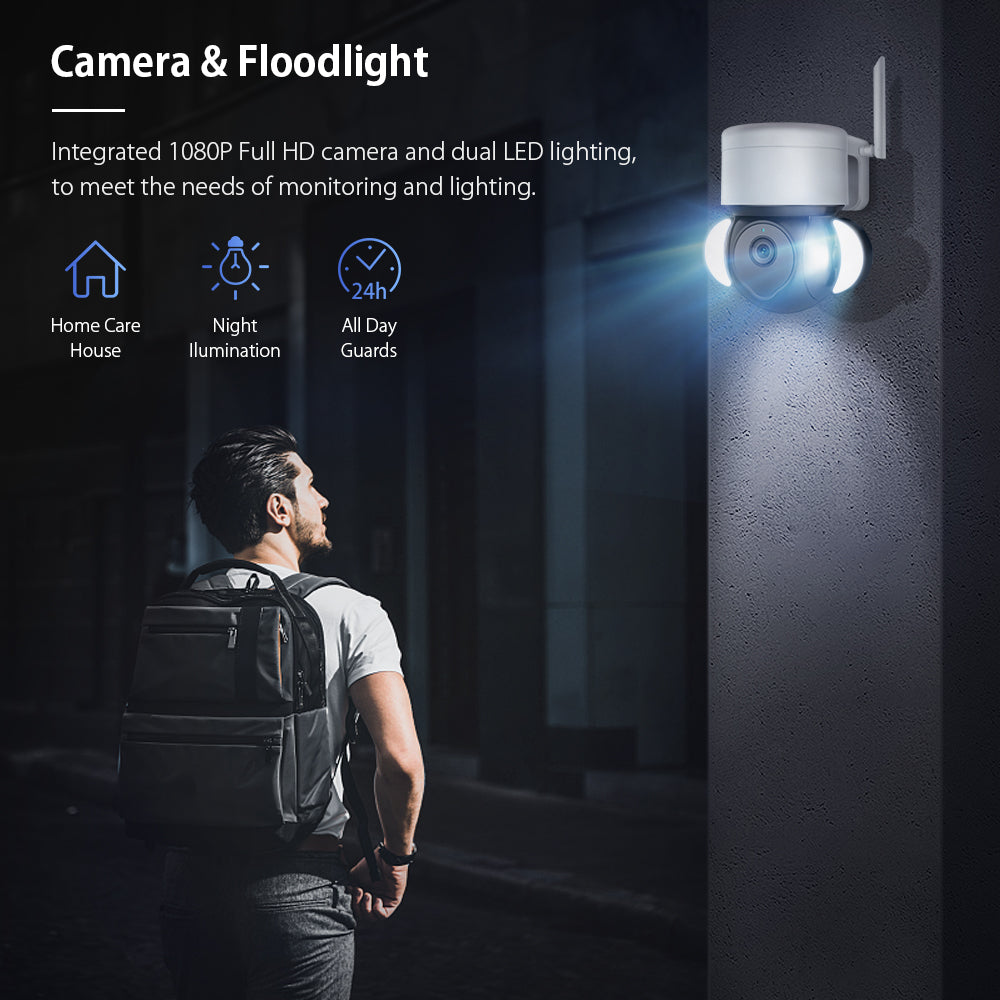 Floodlight Camera 1080P – Draaibaar – WiFi – Tuya – IP66