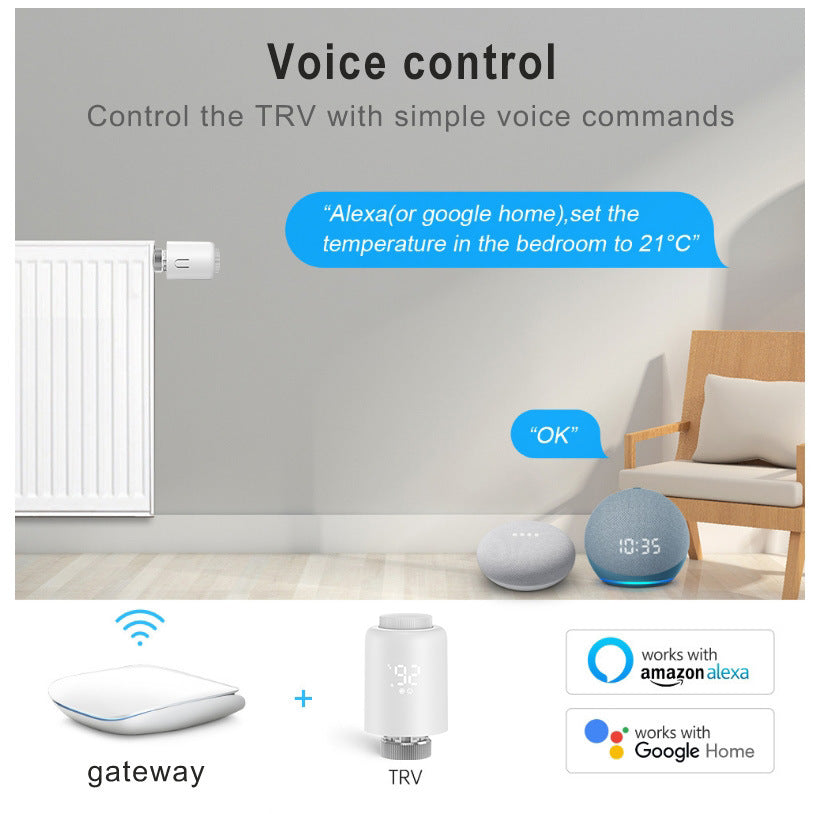 Smartes Heizkörperthermostat Zigbee – App, Alexa & Google Home