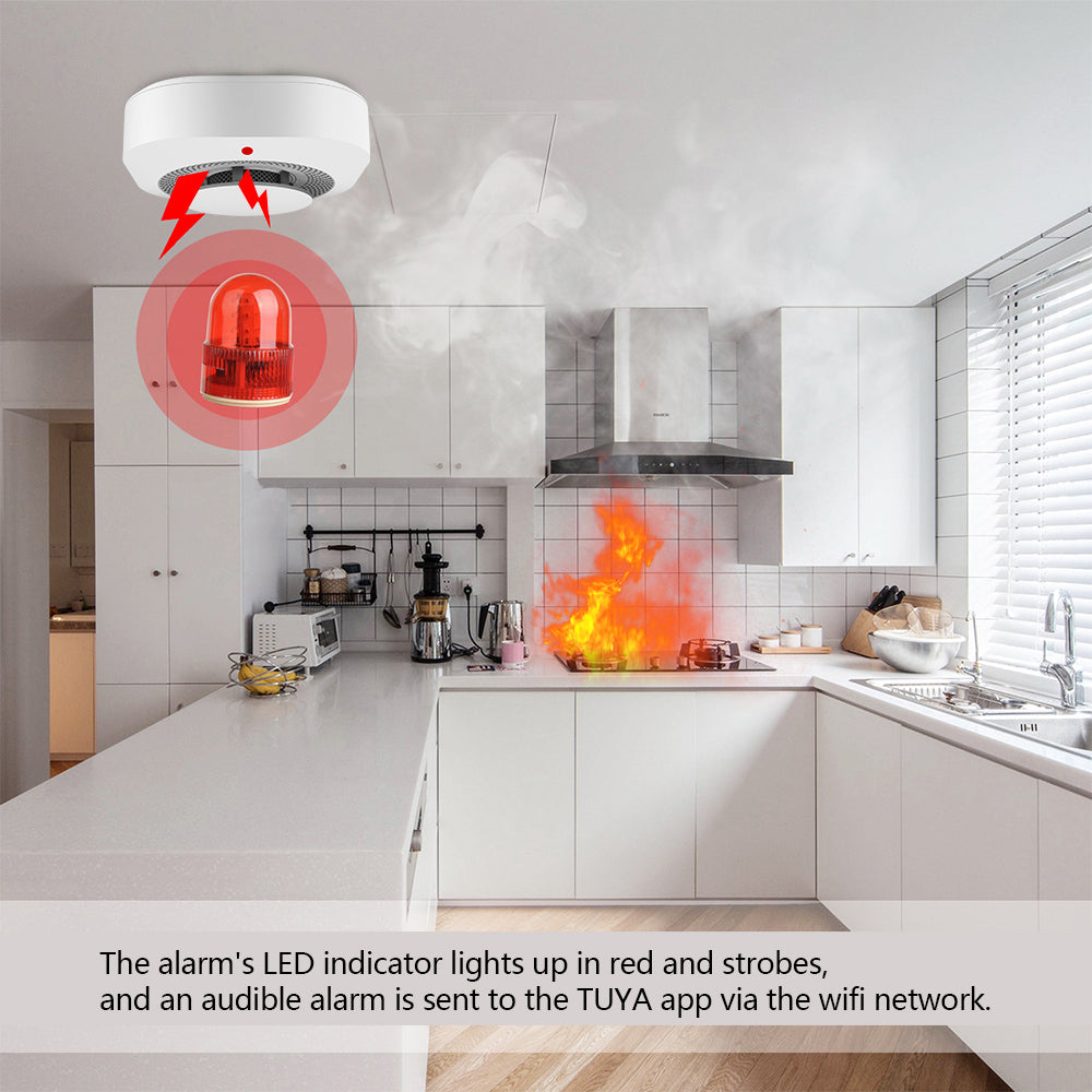 Slimme rookmelder – WiFi / Zigbee – 80dB alarm – app-meldingen