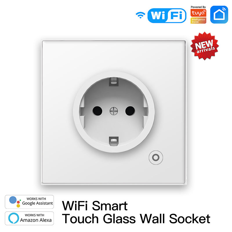 Slim wandstopcontact 16A – WiFi / Zigbee – glas touch – Tuya Smart Life