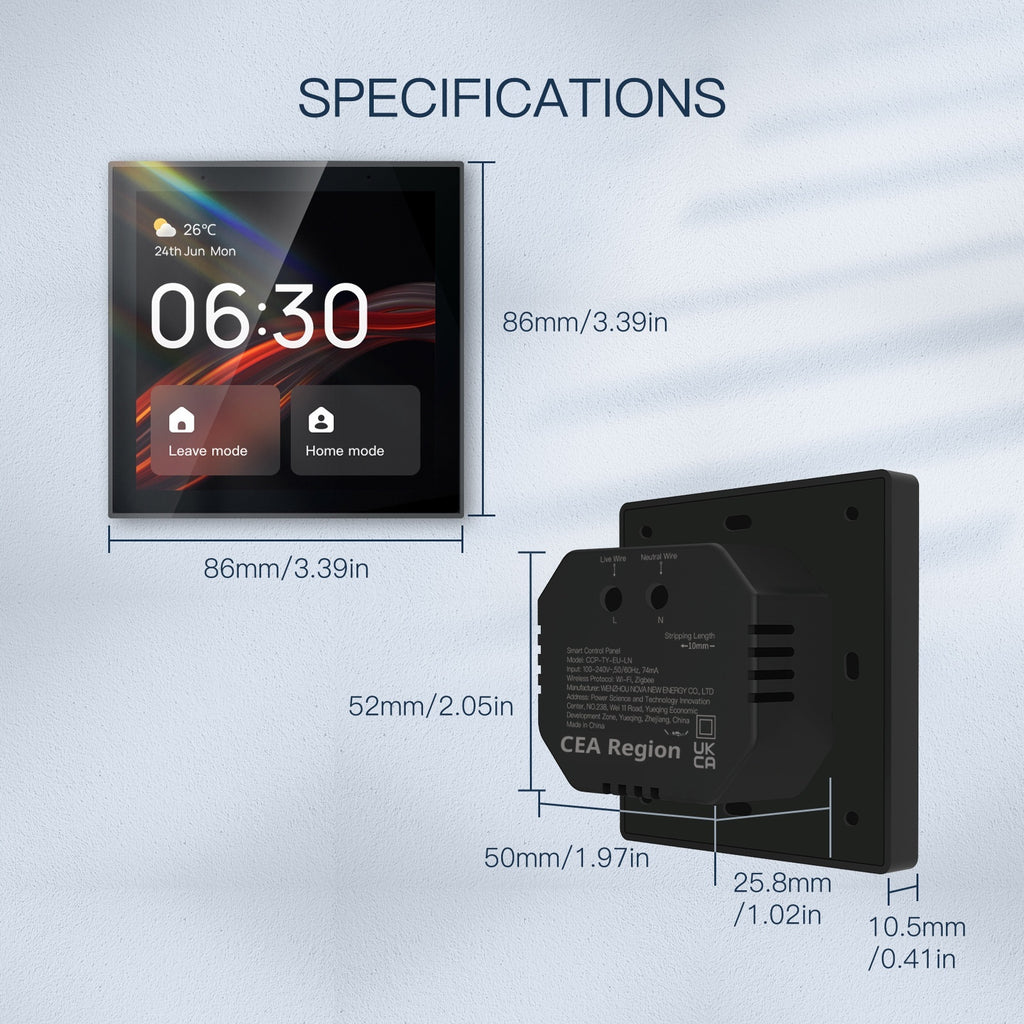 T1E Smart Control Panel – Zigbee- & WiFi-Hub | Tuya Smart Home