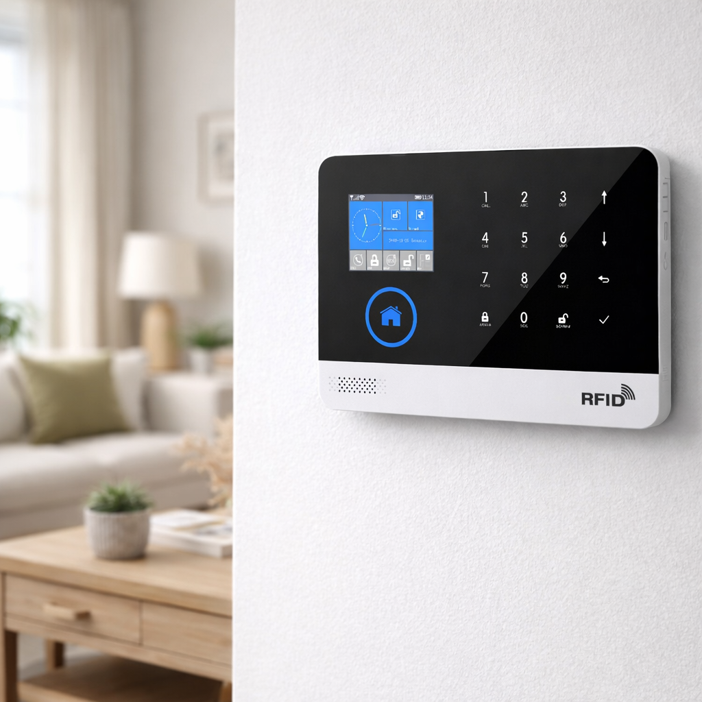 Intelligentes WLAN- und 4G-Alarmsystem mit Touchscreen und RFID – Tuya Smart / Smart Life – Inklusive Sensoren & Fernbedienungen